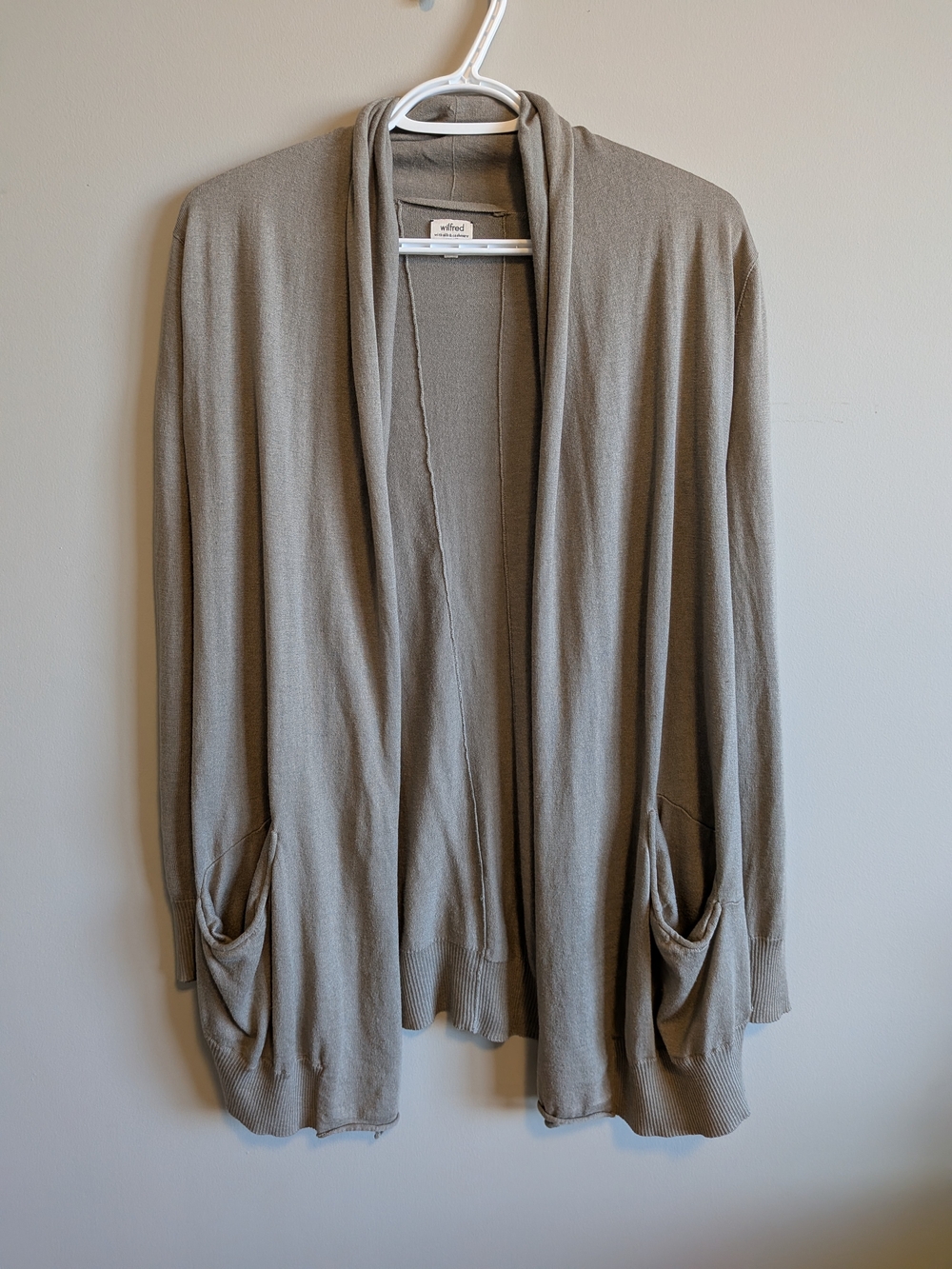 Wilfred Open Front Drape Cardigan - Taupe
